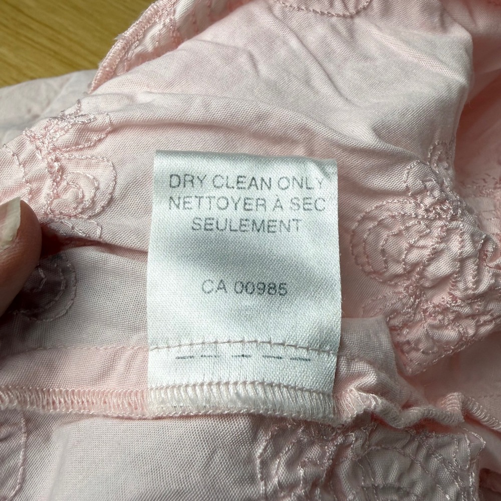 Holt Renfrew Pink Embroidered Cotton Skirt Womens Size 10 A-Line Midi Balletcore - Picture 6 of 9
